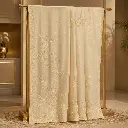 Ivory Saree with Floral Thread Embroidery and Delicate Border