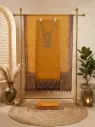 Mustard Yellow Embroidered Chanderi Silk Unstitched Dress Material