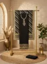 Black Silk Unstitched Suit with Banarasi Zari Dupatta