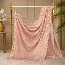 Blush Pink Saree with Embroidered Border and Sequin Detail for Women, Festive Party Wear Style Look