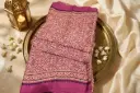 Magenta Bandhani Geometric Print Silk Blend Festive Saree