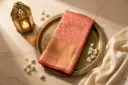 Coral Pink Pure Silk Saree with Gold Zari Weave