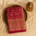 Exquisite Red Silk Designer Saree with Intricate Zari Weave