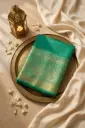 Emerald Green Pure Silk Saree with Gold Zari Pallu