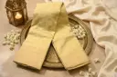 Pastel Lemon Gold Silk Saree with Zari Weaving