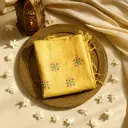 Elegant Mustard Yellow Embroidered Saree with Subtle Texture