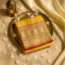 Elegant Yellow Silk Saree With Intricate Traditional Floral Border 