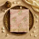Elegant Peach Tissue Silk Saree with Floral Border