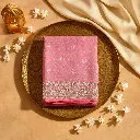 Elegant Pink Mirror Work Festive Saree with Matching Blouse