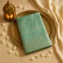 Elegant Sage Green Zari Embellished Designer Saree