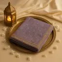 Exquisite Lavender Hand-Embellished Designer Saree with Ornate Border