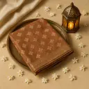 Elegant Copper Shimmer Saree with Intricate Gold Motif Work