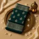 Elegant Bottle Green Banarasi Silk Saree with Zari Border 
