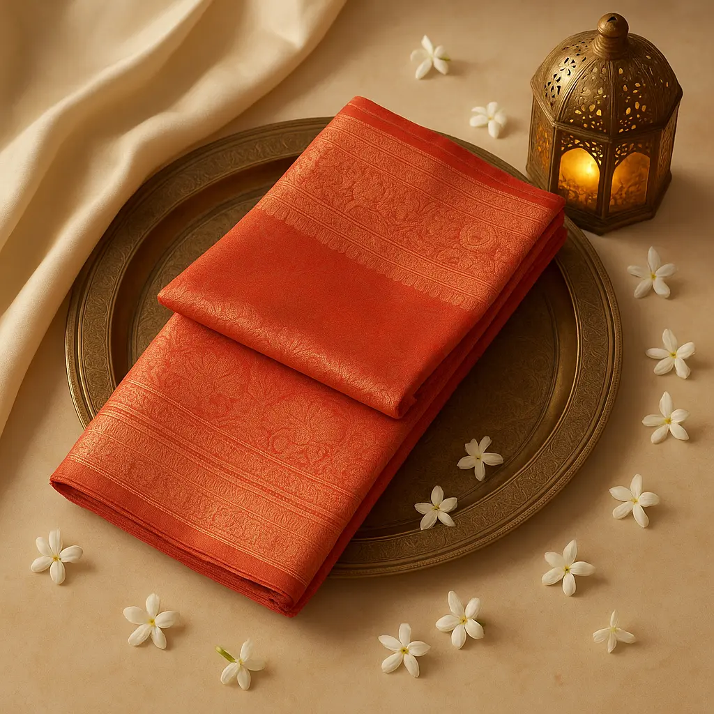 Exquisite Crimson Traditional Silk Saree with Intricate Zari Weave
