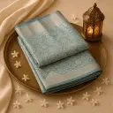 Elegant Sky Blue Designer Saree with Intricate Zari Weave