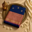 Royal Blue and Magenta Silk Handloom Banarasi Saree
