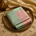 Elegant Dual-Tone Silk Saree with Intricate Zari Weaving