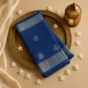 Elegant Blue and Grey Tussar Silk Saree with Zari