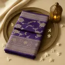 Royal Purple Silk Saree with Elegant Floral Zari Weave