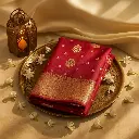 Elegant Magenta Silk Saree With Intricate Golden Zari Border