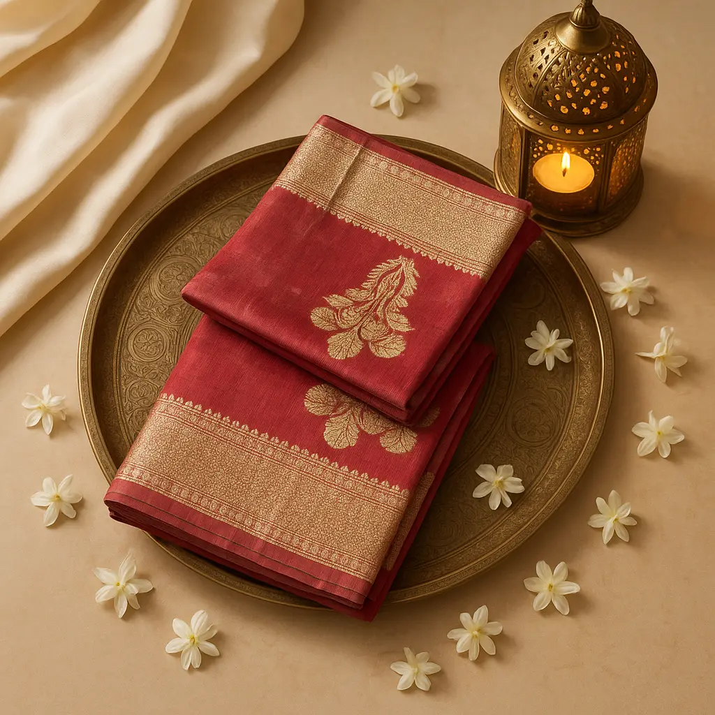 Elegant Maroon Designer Saree with Ornate Zari Border