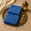 Elegant Royal Blue Geometric Motif Designer Silk Saree