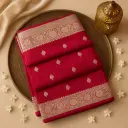 Elegant Magenta Silk Saree with Intricate Silver Zari Border