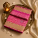 Fuchsia Pink Banarasi Silk Saree with Gold Zari
