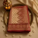 Exquisite Crimson and Gold Traditional Banarasi Silk Designer Saree