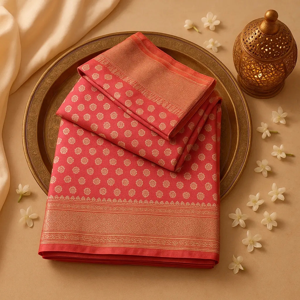 Exquisite Pink Banarasi Silk Saree with Intricate Zari Weaving