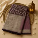 Elegant Purple Multi-Color Silk Saree with Intricate Zari Weave
