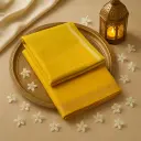 Elegant Yellow Silk Saree With Delicate Silver Zari Stripes