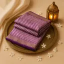 Purple Leheriya Silk Saree with Banarasi Zari Pallu