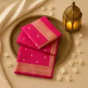 Magenta Pink Banarasi Silk Saree with Elegant Zari Border