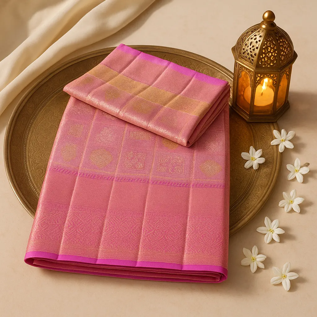 Exquisite Pink Designer Silk Saree with Intricate Zari Weave