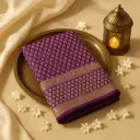 Royal Purple Bandhani Saree with Intricate Gold Zari Border