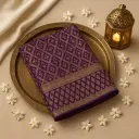Royal Purple Bandhani Silk Saree With Intricate Zari Border