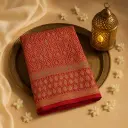 Exquisite Red Banarasi Silk Saree with Traditional Bandhani Details