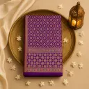 Elegant Royal Purple Bandhani Saree with Intricate Zari Weave