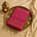 Magenta Gaji Silk Bandhani Saree with Rich Nakshi Border
