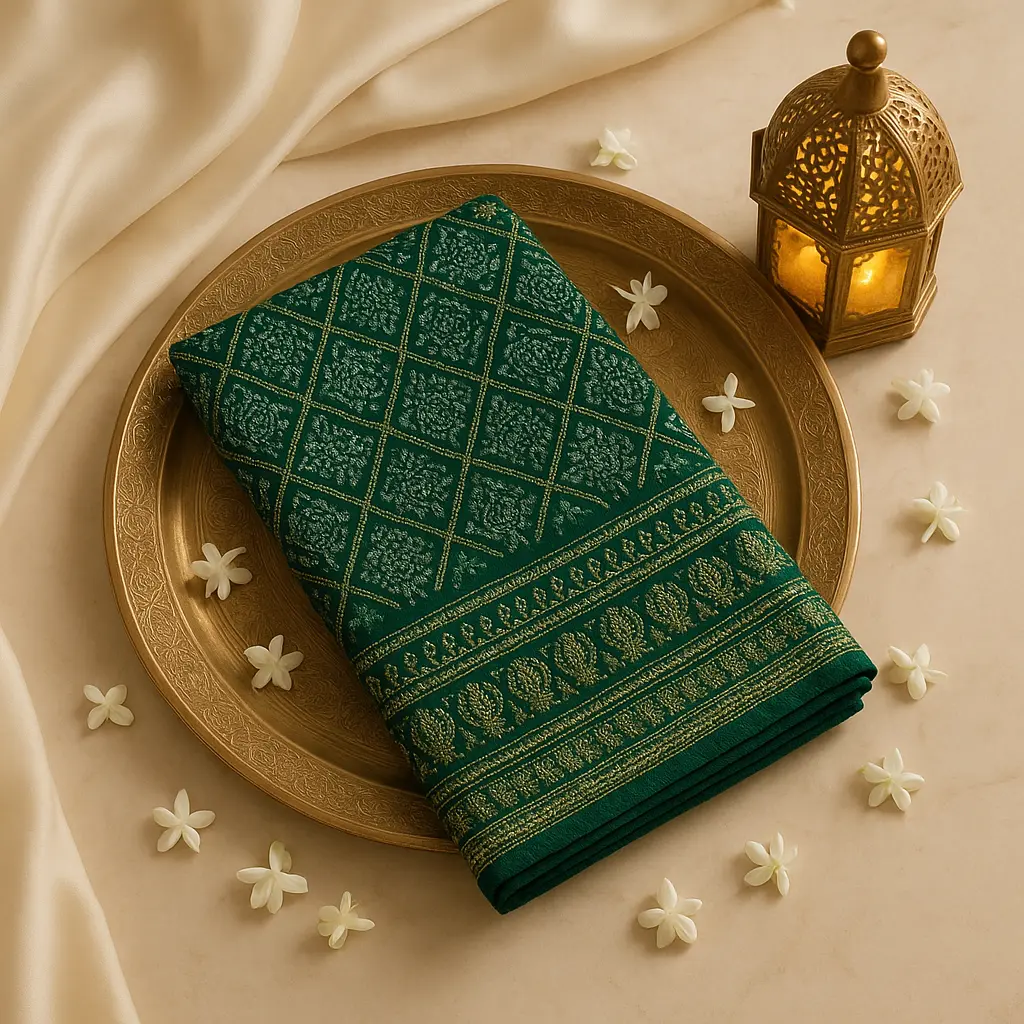 Elegant Green Bandhani Silk Saree with Traditional Zari Border