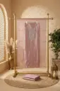 Dusty Pink Tissue Silk Hand-Embroidered Unstitched Suit Material
