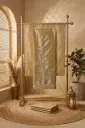 Metallic Gold Tissue Embroidered Unstitched Dress Material Suit Set
