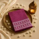 Elegant Deep Purple Semi Gaji Lucknowi Bandhani Saree
