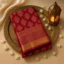 Elegant Maroon Meena Brocade Designer Silk Saree