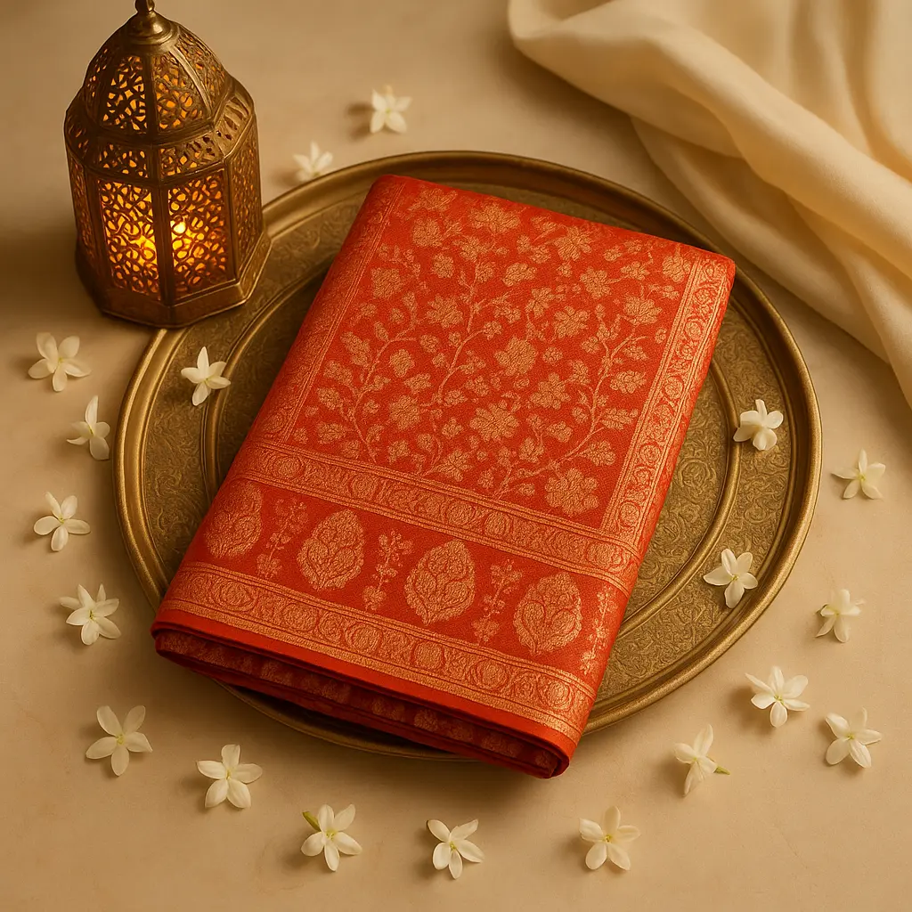 Exquisite Red Bandhani Malai Silk Saree with Zari Border