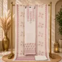 Dusty Rose Embroidered Linen Blend Unstitched Suit Material 