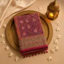 Elegant Royal Purple Patola Silk Saree With Zari Border