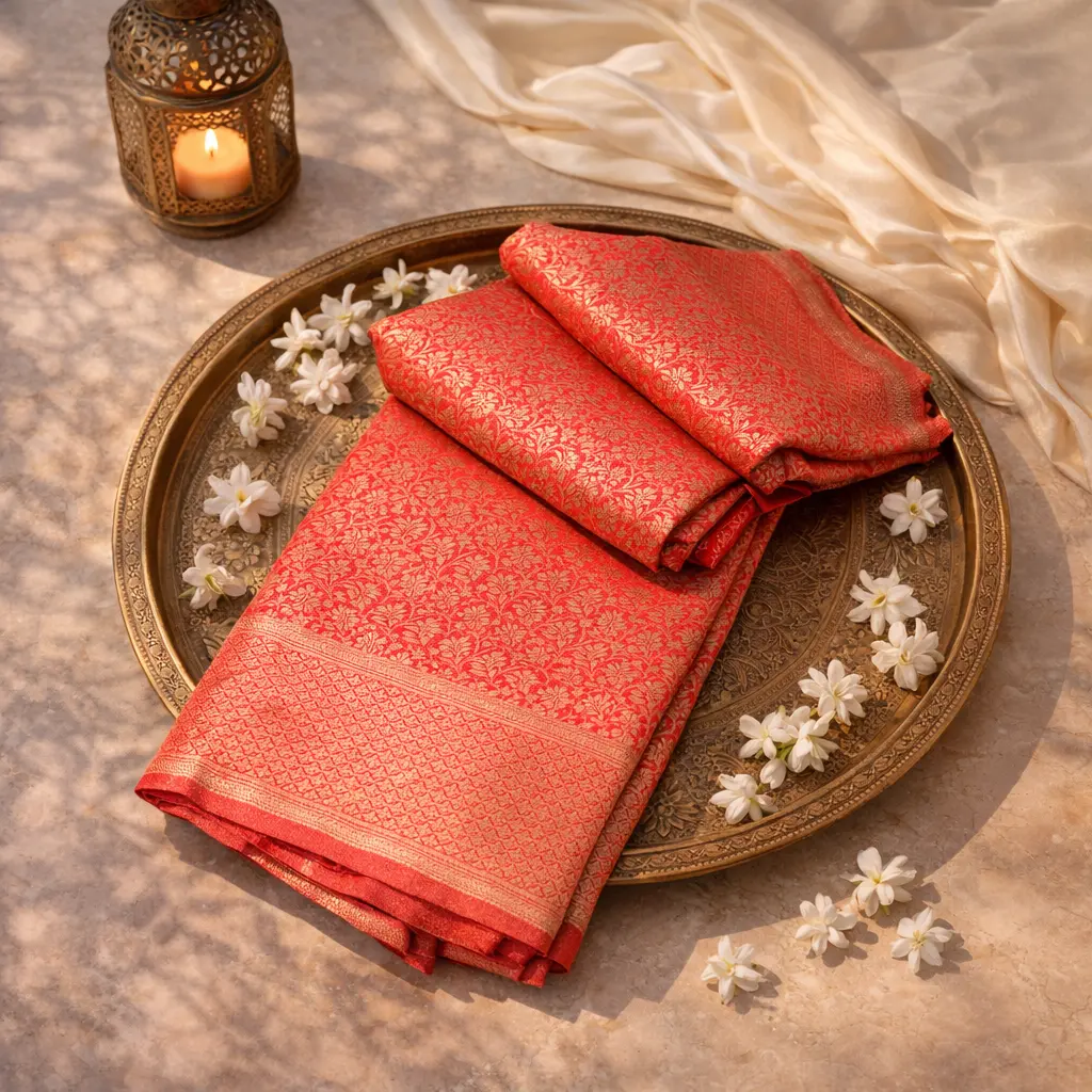Elegant Red Art Silk Saree