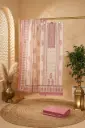 Pastel Cream n Pink Printed Silk Unstitched Suit Material